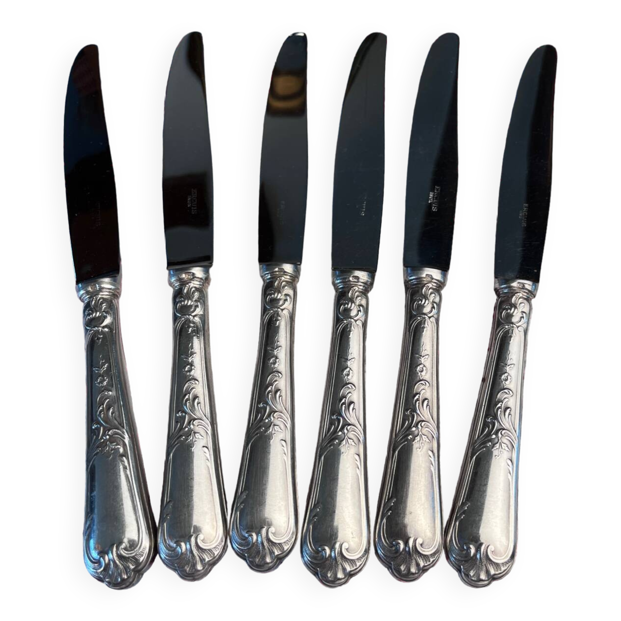 6 Ercuis silver-plated table knives