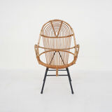 Rohe Noordwolde rattan lounge chair, The Netherlands 1950's
