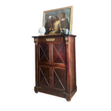 Cabinet, wardrobe or mahogany and ormolu wine bar in French Empire style with four doors.