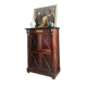 Cabinet, wardrobe or mahogany and ormolu wine bar in French Empire style with four doors.