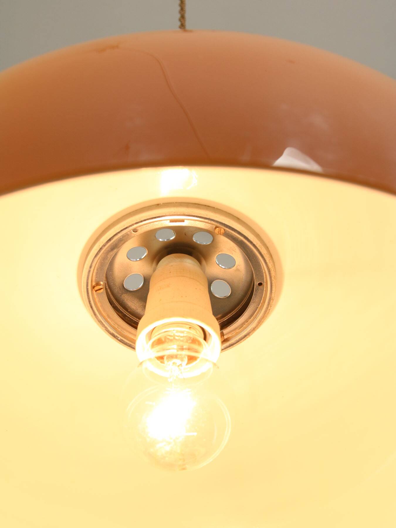 Space Age Brown Pendant Lamp from Guzzini, 1960s