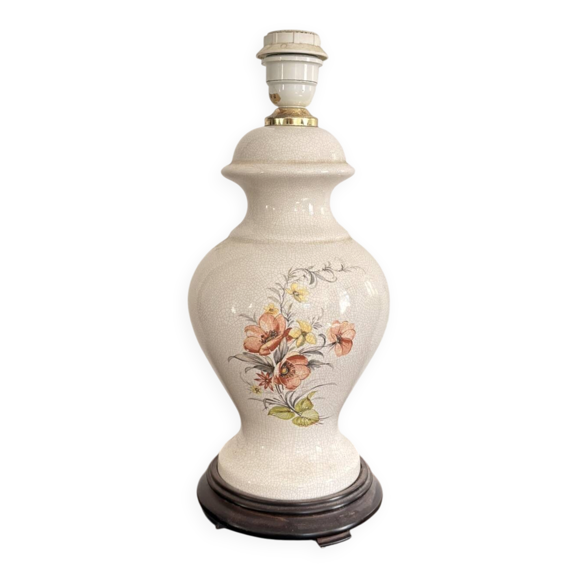 Vintage Vase-Shaped Lamp Floral Decor Flower Baluster Ceramic