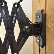 Industrial Black Enamel Scissor Wall Lamp, 1930s