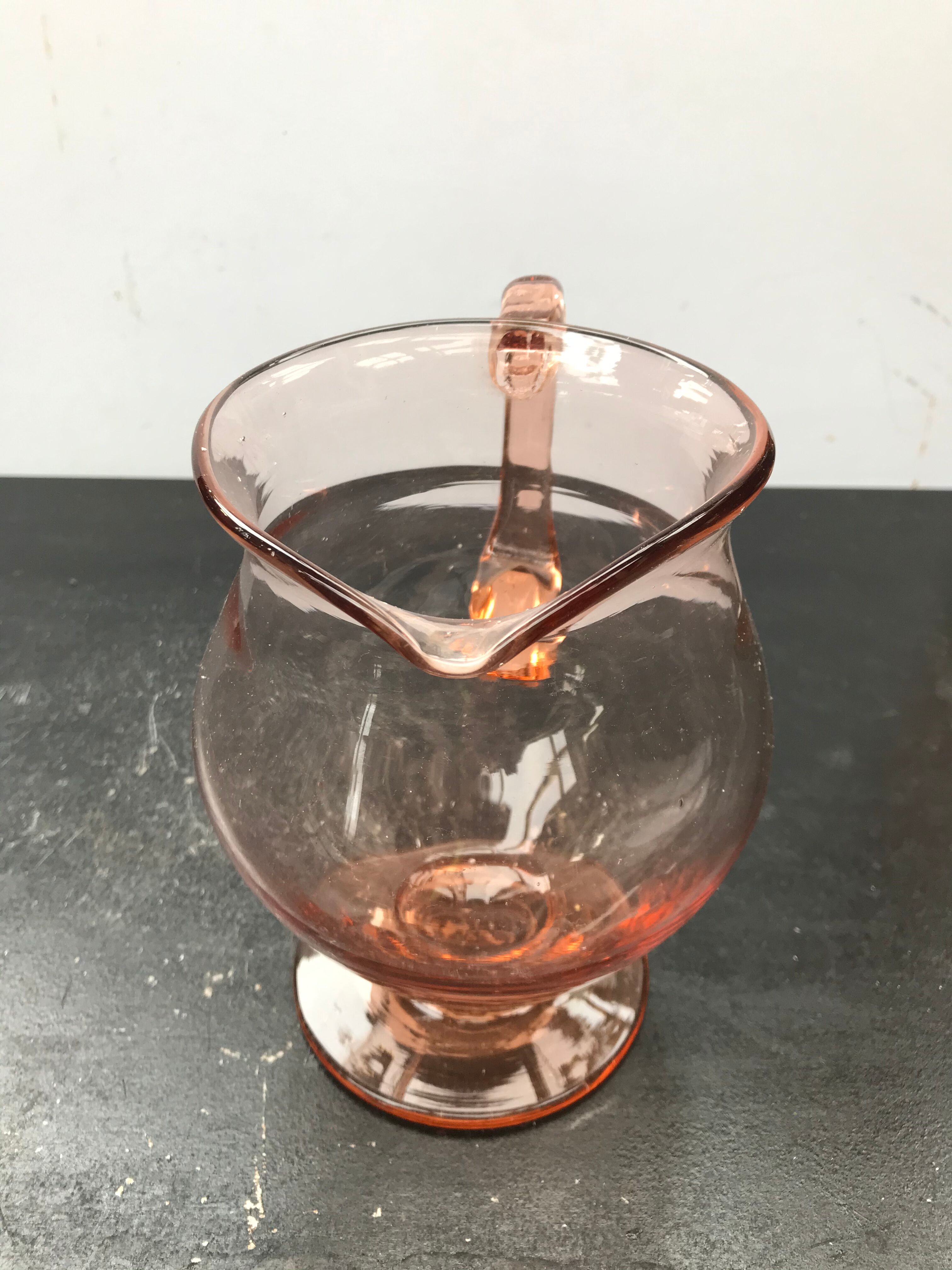 Former pitcher carafe glass bullé rose vintage kitchen