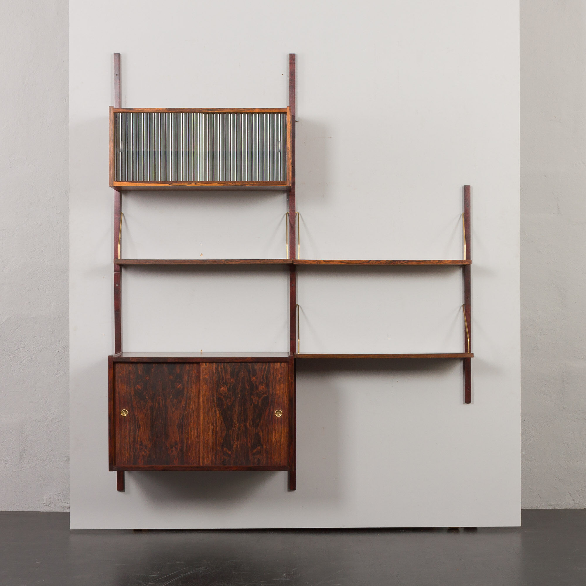 rosewood wall unit by Preben Sorensen for PS System, Randers, 1960s