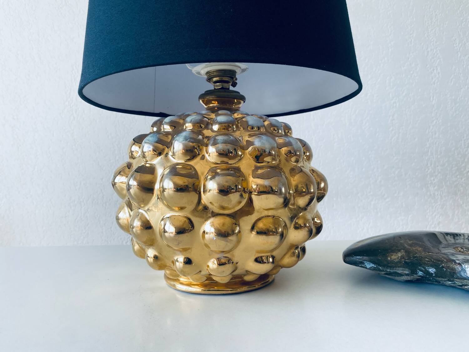 Gold bubble ceramic lamp