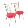 Lot de 2 chaises dorées moumoutte 1960s