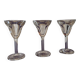 Set of 3 vintage bistro glasses in thick blown glass