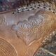 Tabourets tripodes mexicain vintage en bambou et cuir