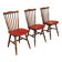 Lot de 3 chaises bois et skaï rougeTacoma par Baumann 1960