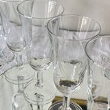 6 engraved antique champagne flutes