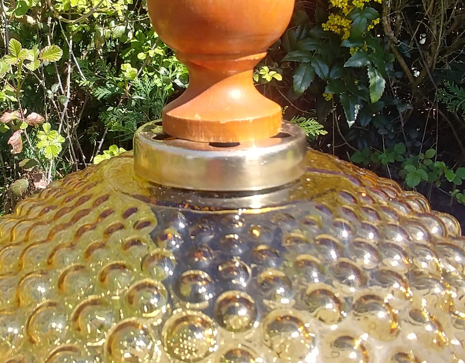 Globe pendant lamp glass Empoli vintage 70s