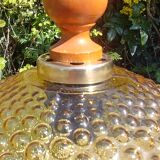 Globe pendant lamp glass Empoli vintage 70s