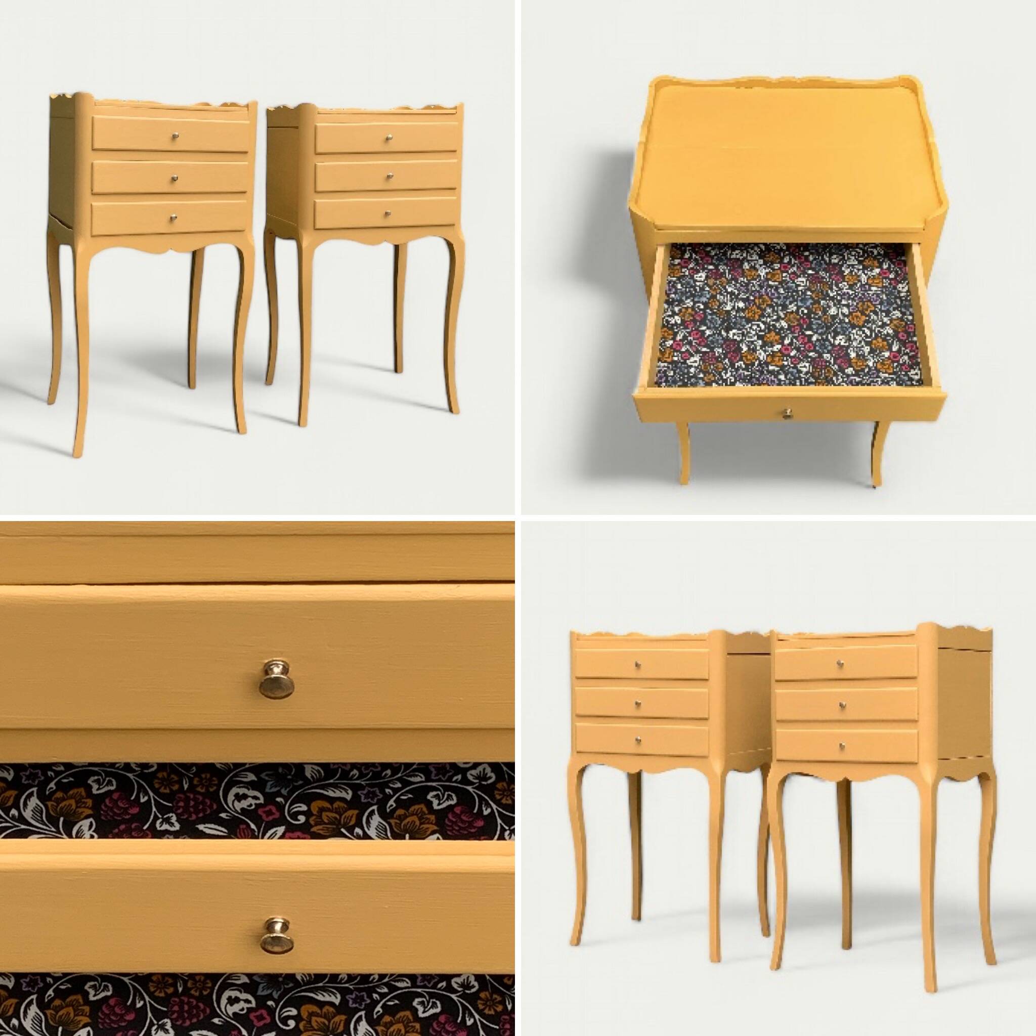 Pair of vintage Louis XV style bedside tables