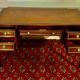 Louis XVI style desk, mahogany, tan leather