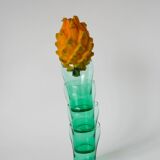 Lot de 4 verres en verre vert 1970