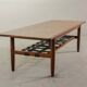Topform Dutch Design Rosewood Coffee Table with Leather Magazine Holder 60s