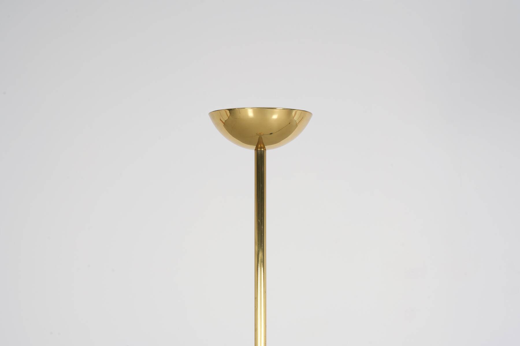 Brass and Burgundy stone floor lamp circa 1970