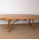 Large extendable dining table in oak by Guillerme and Chambron 1960.