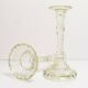 Set of two light green glass candlesticks from the mid-century, Europe, 1960s.