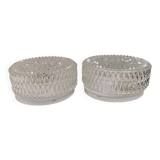 Two beautiful ceiling lights with crystal glass shades. Denmark 1980s