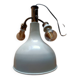 Suspension industrielle trois points lumineux avec douille laiton porcelain