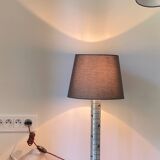 Industrial lamp polished metal and fabric kaki vintage