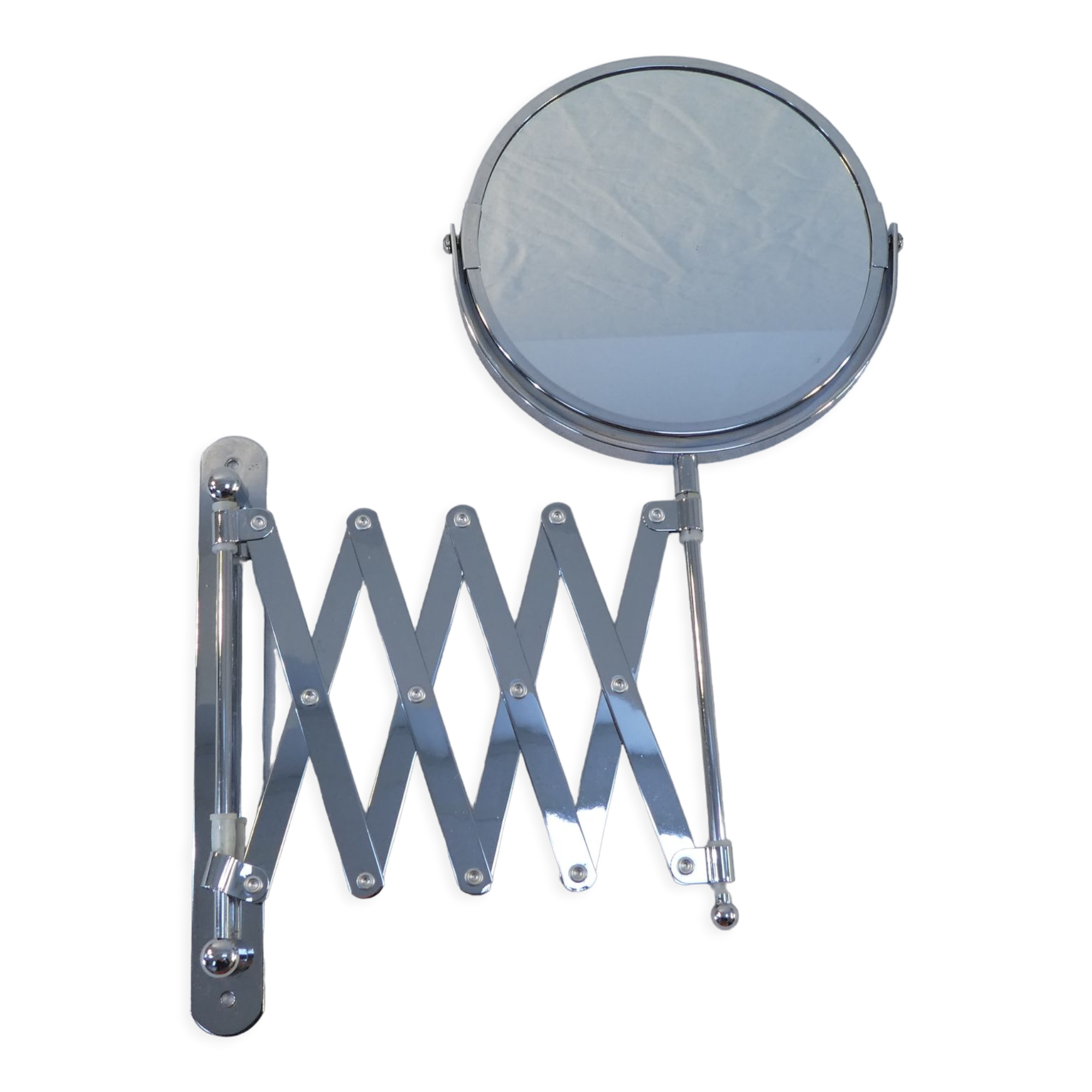 Vintage metal accordion wall mirror