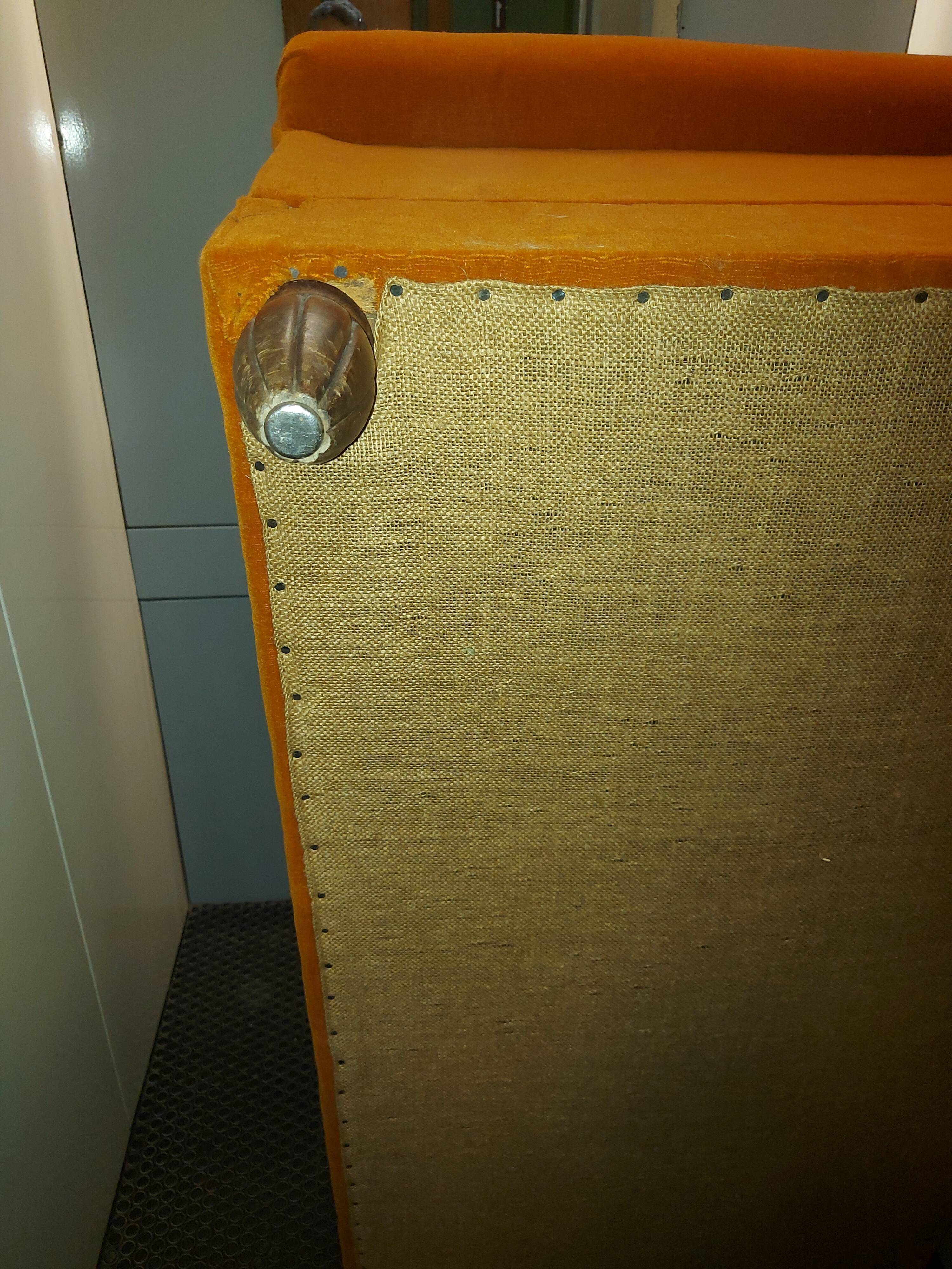 Sofa, daybed art deco, orange velvet