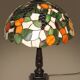 Tiffany-style lampshade with fruits and grapes