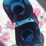 2 blue Villeroy & Boch candle holders