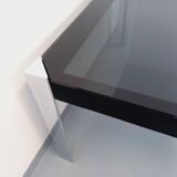 Vintage Italian square dining table by Faleschini for Mariani glass