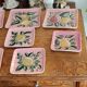 Set of 10 vintage enameled earthenware plates Renouveau Cagnes sur Mer
