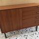 vintage storage unit in light walnut