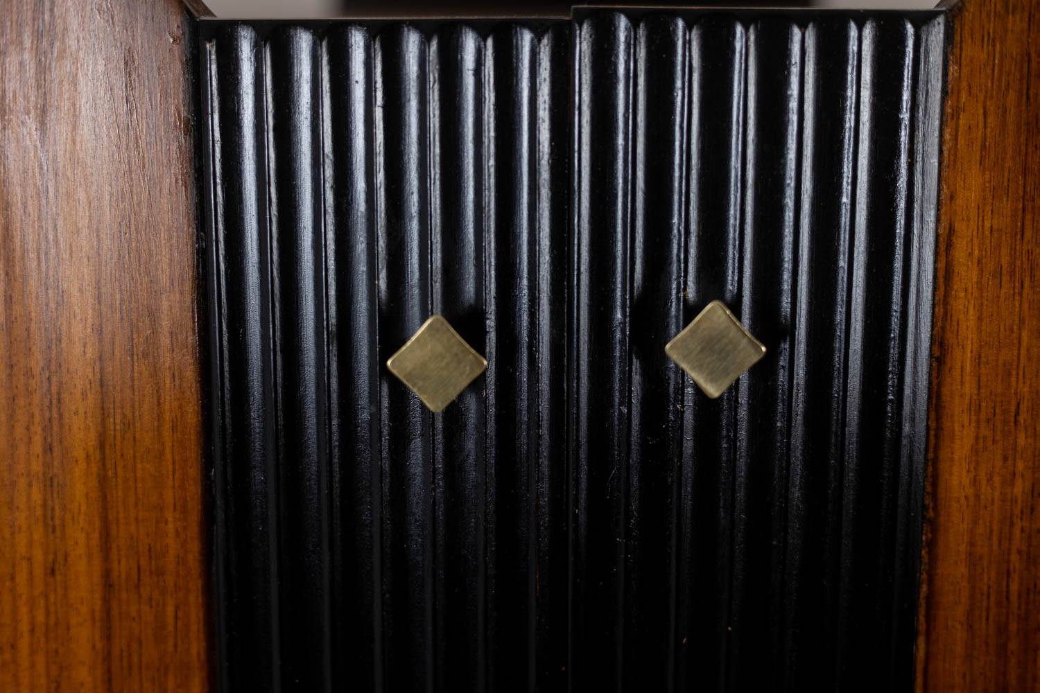 Pair of Italian cabinets in teak veneer. 1960s.