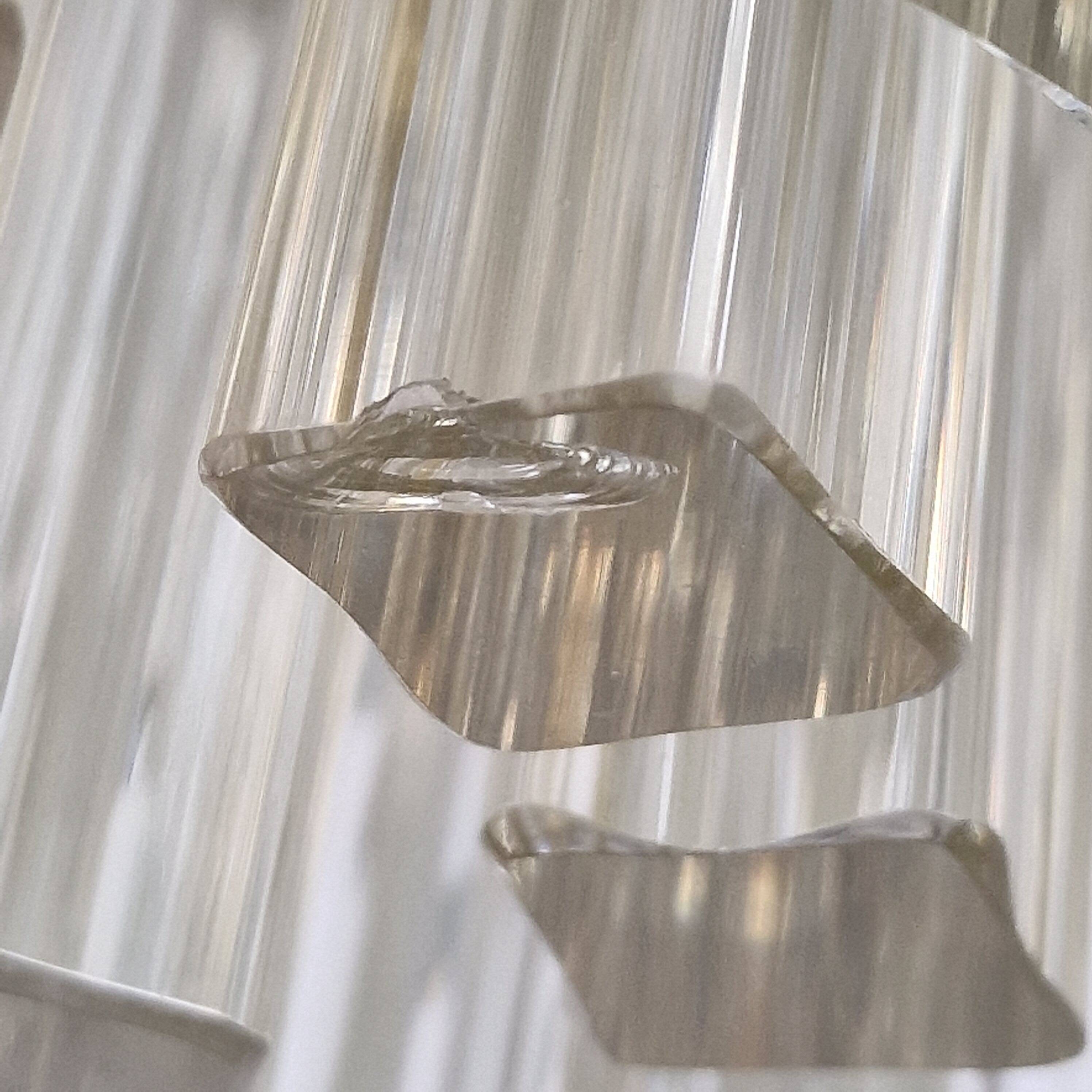 Venini Murano Glass Chandelier 85 Hand-Blown Quadriedri Prisms, 1960's