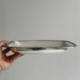 Rectangular silver-plated metal dish
