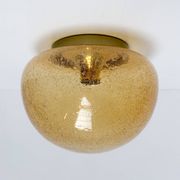 Ceiling or wall lamp in amber mushroom style, 1960s.