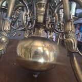 Antique chandelier in 12-pointed brass