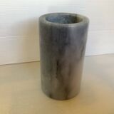 Gray white marble scroll vase