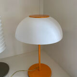Mushroom lamp vintage metal lacquered orange and plastic