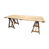 Farm or workshop table on trestles