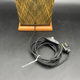 Lamp base in varnished marquetry and gilded brass Jean Claude Mahey