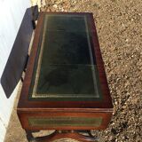 Coffee table on leather