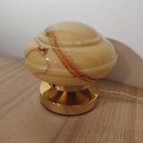 Yellow and brown marbled opaline lamp