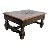 Carved wooden footrest
