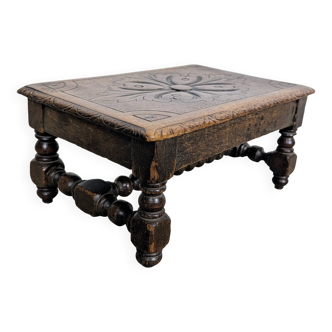 Carved wooden footrest