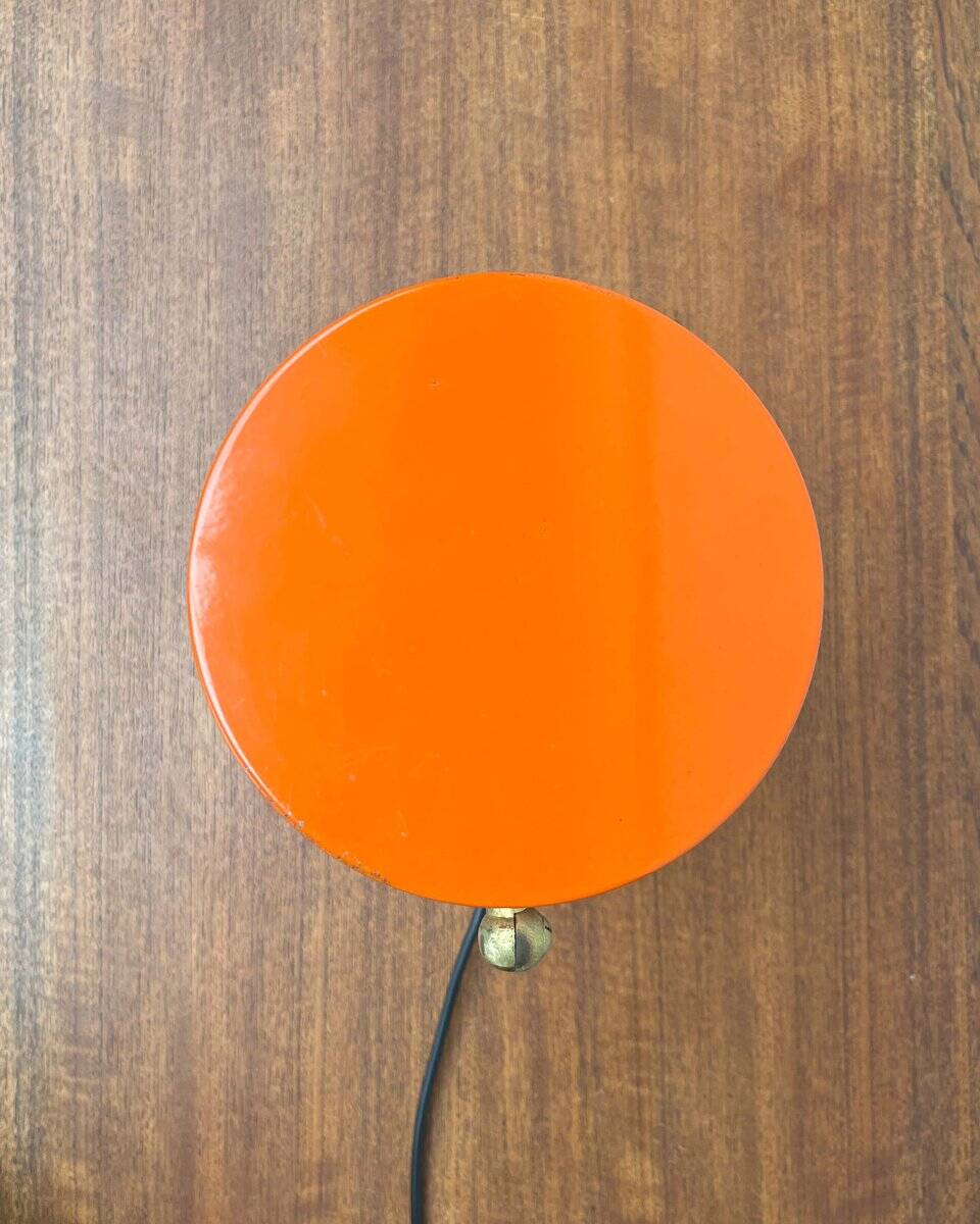 Mid-century minimalist orange table lamp, Italy, 1960s.