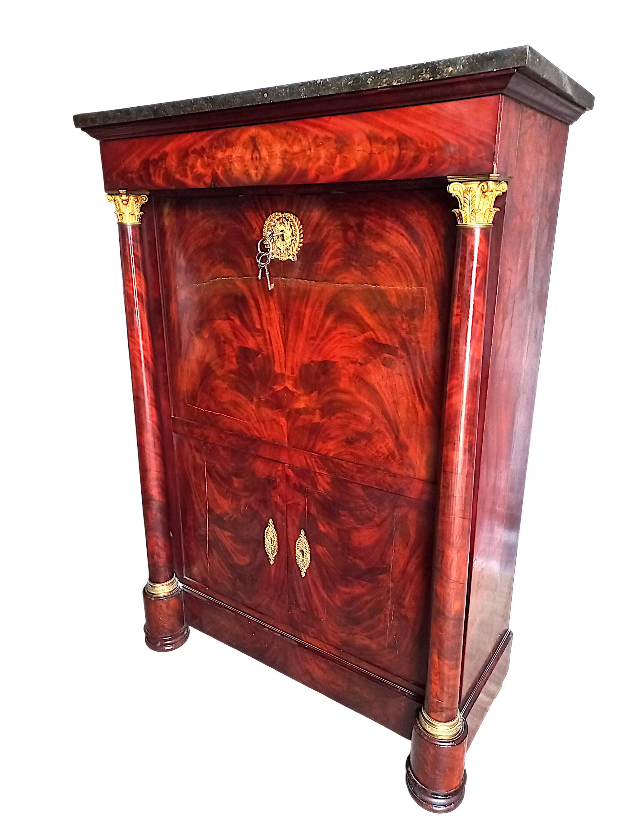 Empire Period Corinthian Bronze Secretary