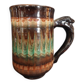 Ceramic pitcher Lithuania Vilnius Jan Limont mixed clay second half of the 20th century